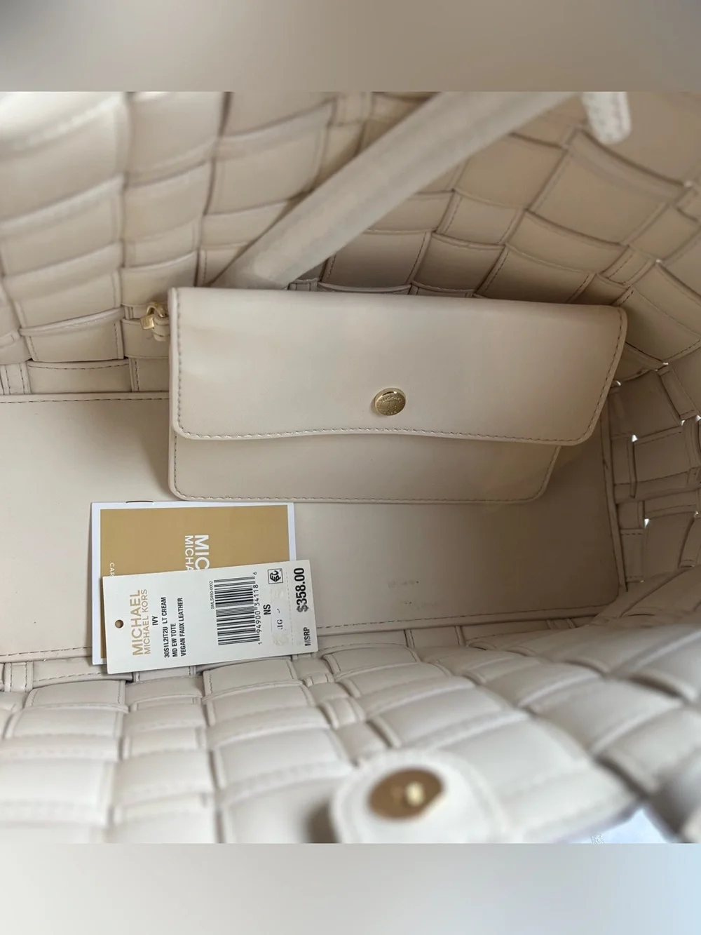 Michael Kors ivy woven east west tote